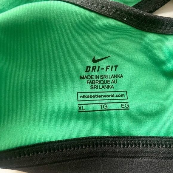 Nike Dri Fit Sports Bra Green & Black size XL - Picture 7 of 7